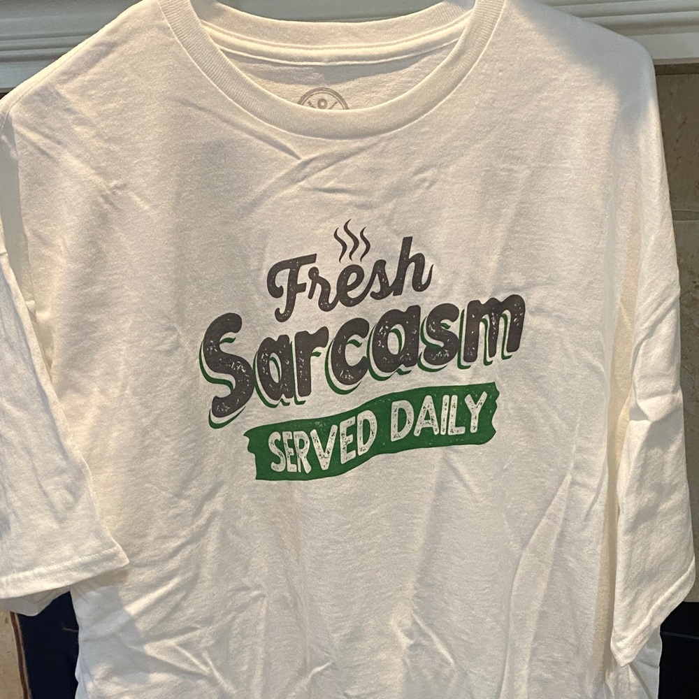 Fresh Sarcasm Graphic Tee - White and Green